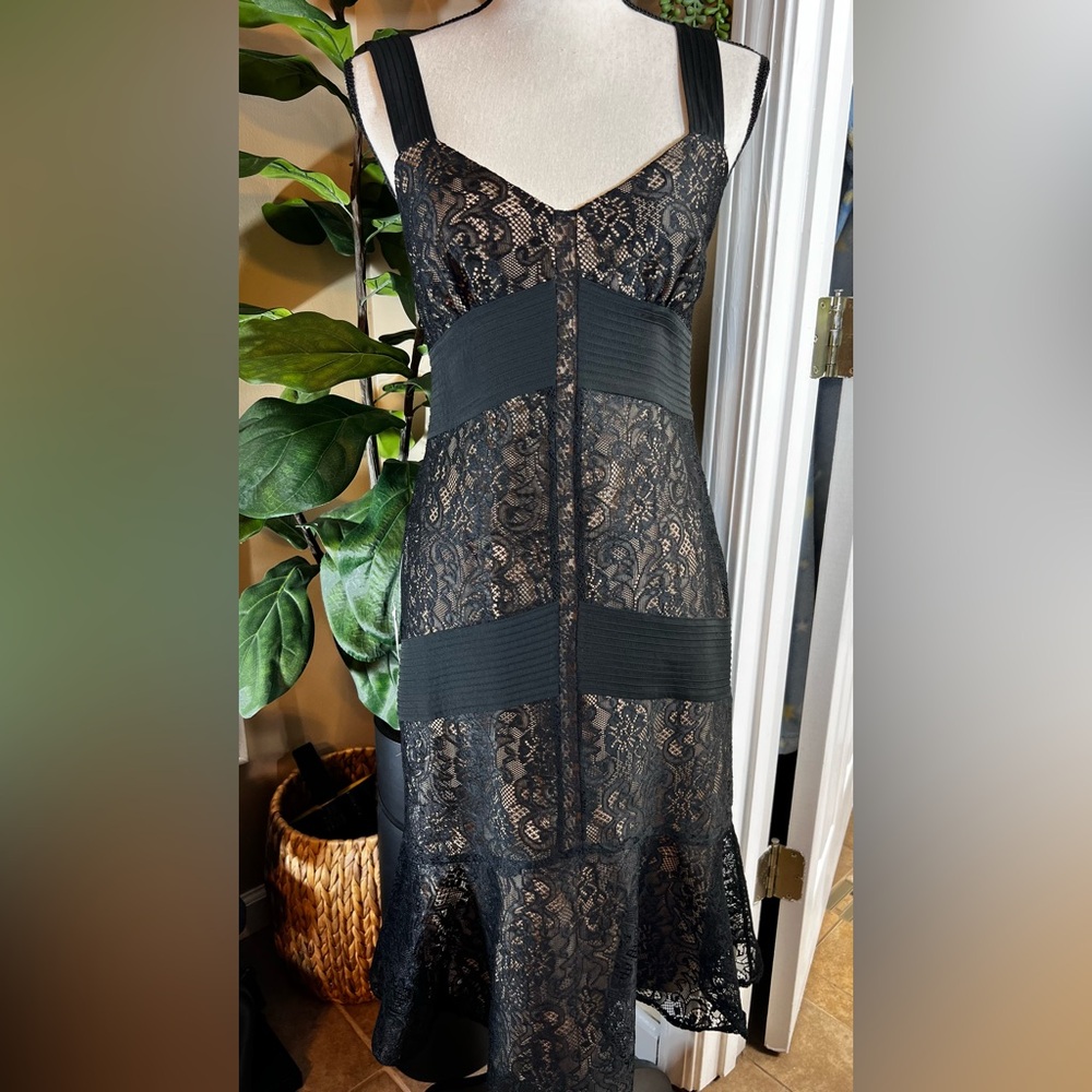 Ann Taylor Elegant Black Lace Dress